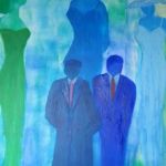 2017 U1 Samen , met elkaar             Acryl op doek sjabloon 50x150 € 150,- - kopie