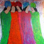 2018 Think over Denken doet pijn en doet verdriet het is niet echt war je ziet90x80 Mixed media op doek € 150,00