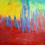 2018 To get away with it De dans ontspringen niemand ontloopt het gevaar Ik ben ik en Blijf 50x50 3D Acryl op doek € 85,00